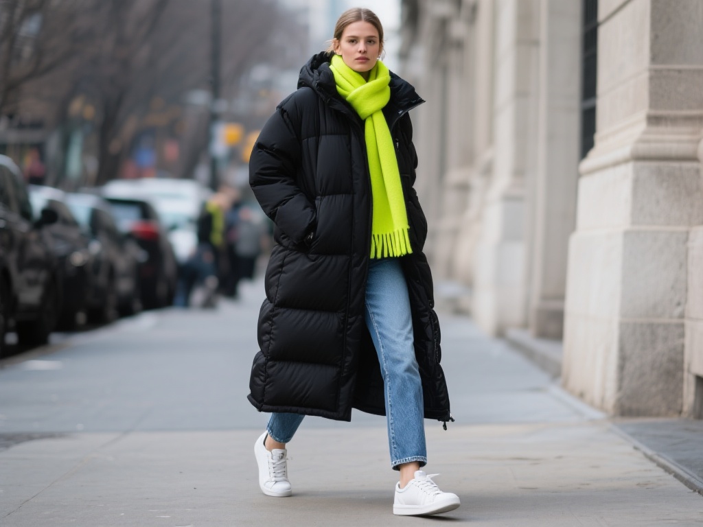 在搭配长款羽绒服时，可以利用一些巧妙的小技巧，让你